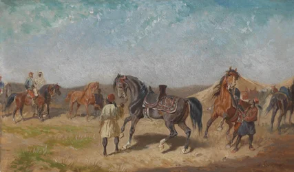 Accampamento di cavalieri nordafricani